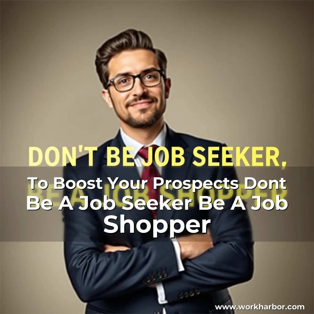 Read more about the article To Boost Your Prospects  Dont Be A Job Seeker  Be A Job Shopper