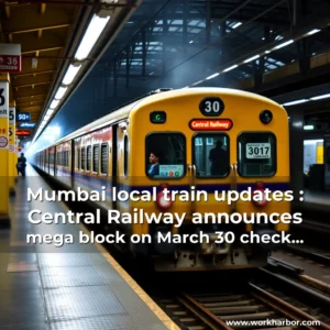 Read more about the article Mumbai local train updates : Central Railway announces mega block on March 30  check details here