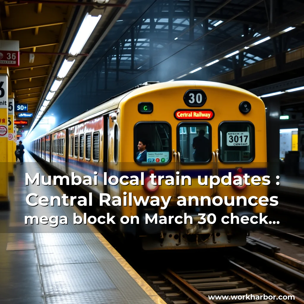 Read more about the article Mumbai local train updates : Central Railway announces mega block on March 30  check details here